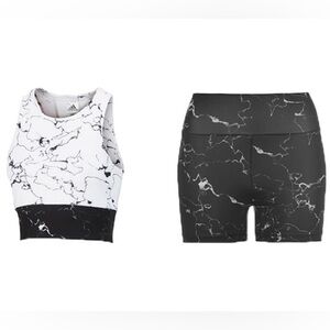 SOLD - Adidas Climalite Matching Workout Set Marble Print